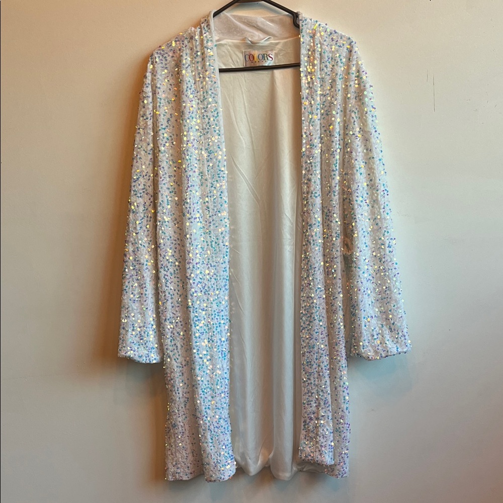 Colors Shimmering Sequin Mid length Robe